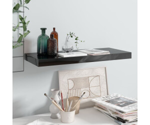 vidaXL Schweberegal Hochglanz-Schwarz 60x23,5x3,8 cm MDF (323769)