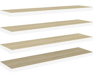vidaXL Schweberegale 4 Stk. Eiche und Weiß 90x23,5x3,8 cm MDF (326584)