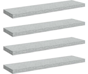 vidaXL Schweberegale 4 Stk. Betongrau 90x23,5x3,8 cm MDF (326605)