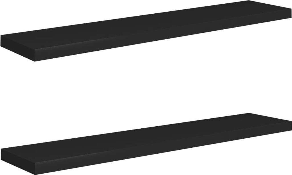 vidaXL Schweberegale 2 Stk. Schwarz 120x23,5x3,8 cm MDF (323842)