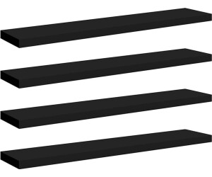 vidaXL Schweberegale 4 Stk. Schwarz 120x23,5x3,8 cm MDF (323843)