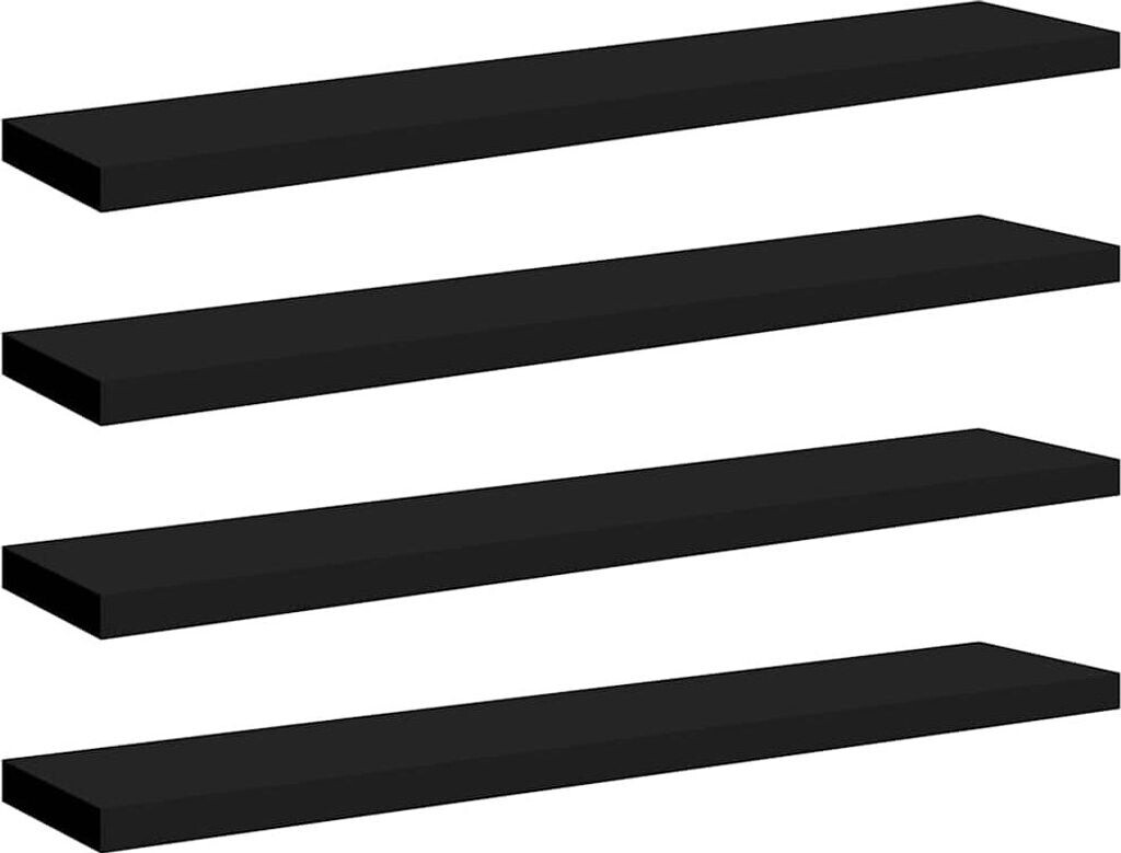 vidaXL Schweberegale 4 Stk. Schwarz 120x23,5x3,8 cm MDF (323843)