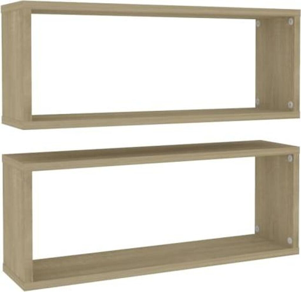 vidaXL Würfelregale 2 Stk. Sonoma-Eiche 60x15x23 cm (807142)