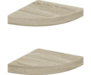 vidaXL Eck-Schweberegale 2 Stk. Eichen-Optik 25x25x3,8 cm MDF (323905)