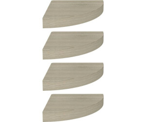 vidaXL Eck-Schweberegale 4 Stk. Eichen-Optik 25x25x3,8 cm MDF (323906)