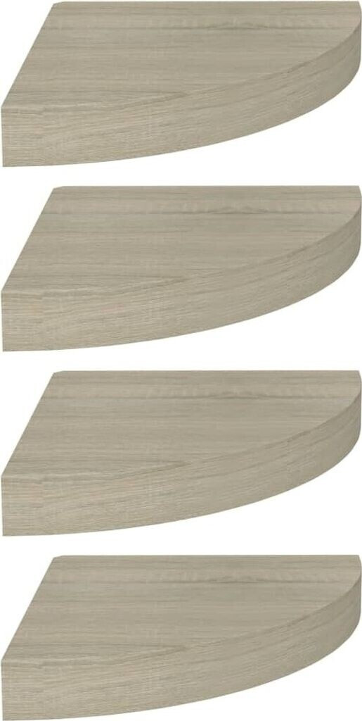 vidaXL Eck-Schweberegale 4 Stk. Eichen-Optik 25x25x3,8 cm MDF (323906)