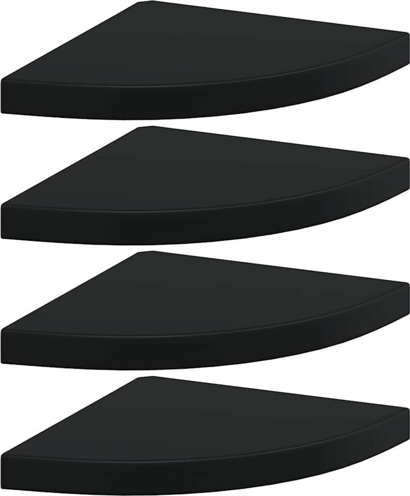 vidaXL Eck-Schweberegale 4 Stk. Schwarz 35x35x3,8 cm MDF (323921)