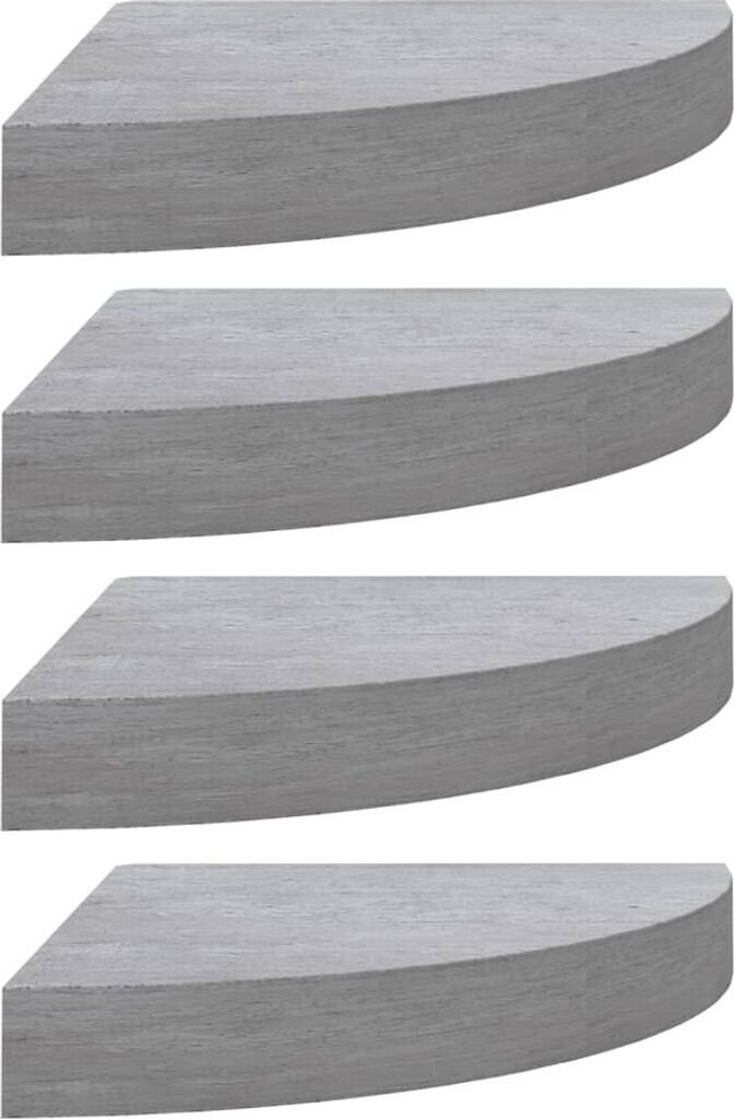 vidaXL Eck-Schweberegale 4 Stk. Betongrau 35x35x3,8 cm MDF (326644)