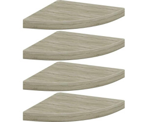vidaXL Eck-Schweberegale 4 Stk. Eichen-Optik 35x35x3,8 cm MDF (323927)
