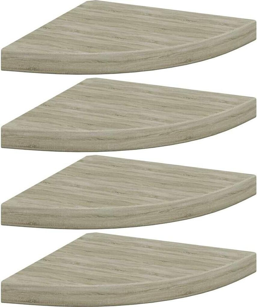 vidaXL Eck-Schweberegale 4 Stk. Eichen-Optik 35x35x3,8 cm MDF (323927)