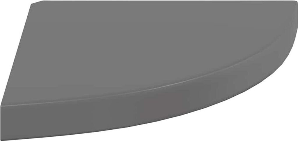 vidaXL Eck-Schweberegal Hochglanz-Grau 35x35x3,8 cm MDF (323913)