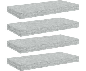vidaXL Schweberegale 4 Stk. Betongrau 50x23x3,8 cm MDF (326596)