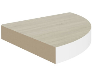 vidaXL Eck-Schweberegal Eichen-Optik und Weiß 25x25x3,8 cm MDF (326630)