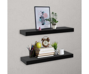 vidaXL Schweberegale 2 Stk. Schwarz 40x20x3,8 cm (288200)