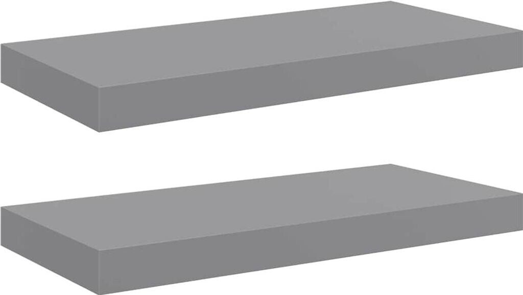 vidaXL Schweberegale 2 Stk. Grau 50x23x3,8 cm MDF (323851)