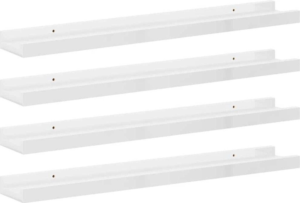 vidaXL Wandregale 4 Stk. Hochglanz-Weiß 60x9x3 cm (326654)