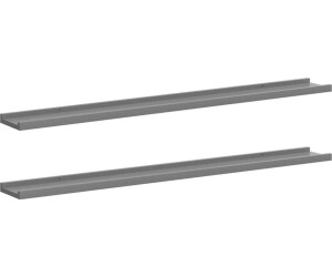 vidaXL Wandregale 2 Stk. Grau 100x9x3 cm (326672)