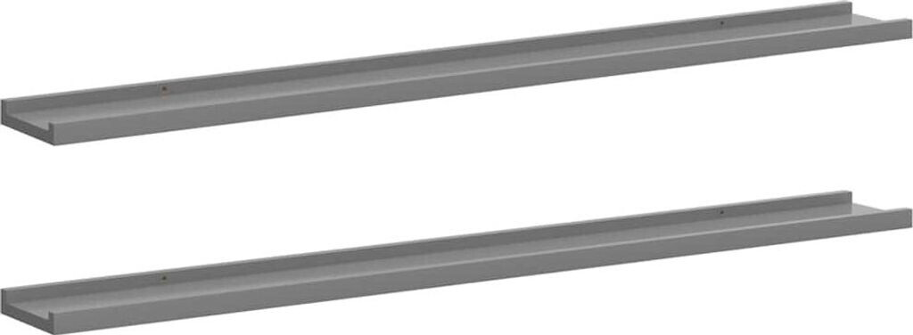 vidaXL Wandregale 2 Stk. Grau 100x9x3 cm (326672)