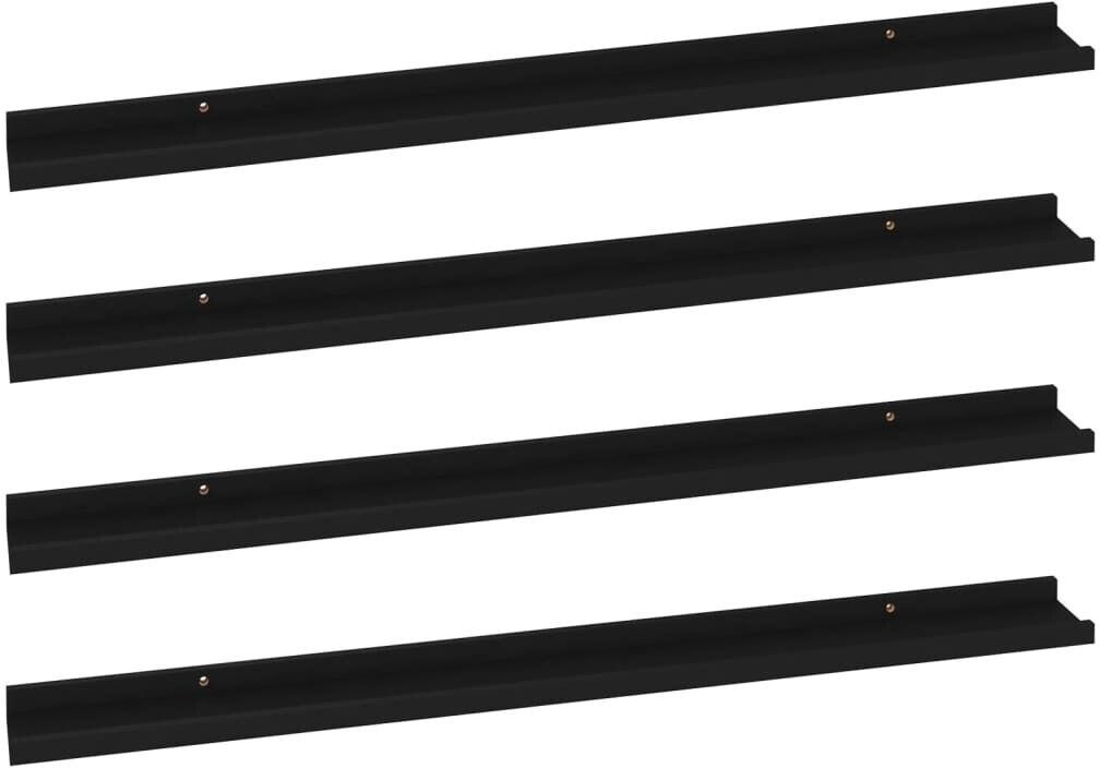 vidaXL Wandregale 4 Stk. Schwarz 100x9x3 cm (326670)