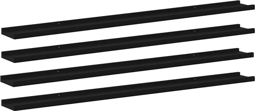 vidaXL Wandregale 4 Stk. Schwarz 115x9x3 cm (326671)