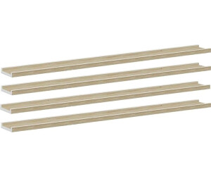 vidaXL Wandregale 4 Stk. Weiß und Sonoma-Eiche 115x9x3 cm (326698)
