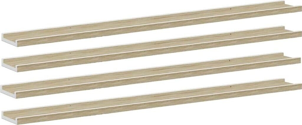 vidaXL Wandregale 4 Stk. Weiß und Sonoma-Eiche 115x9x3 cm (326698)