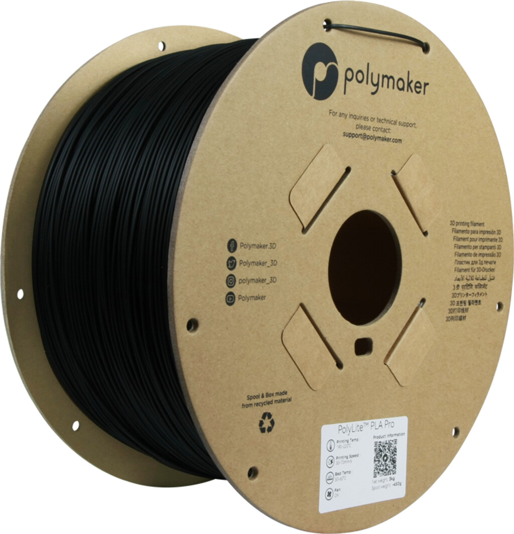 Polymaker PolyLite PLA Filament 1.75mm 3kg Black