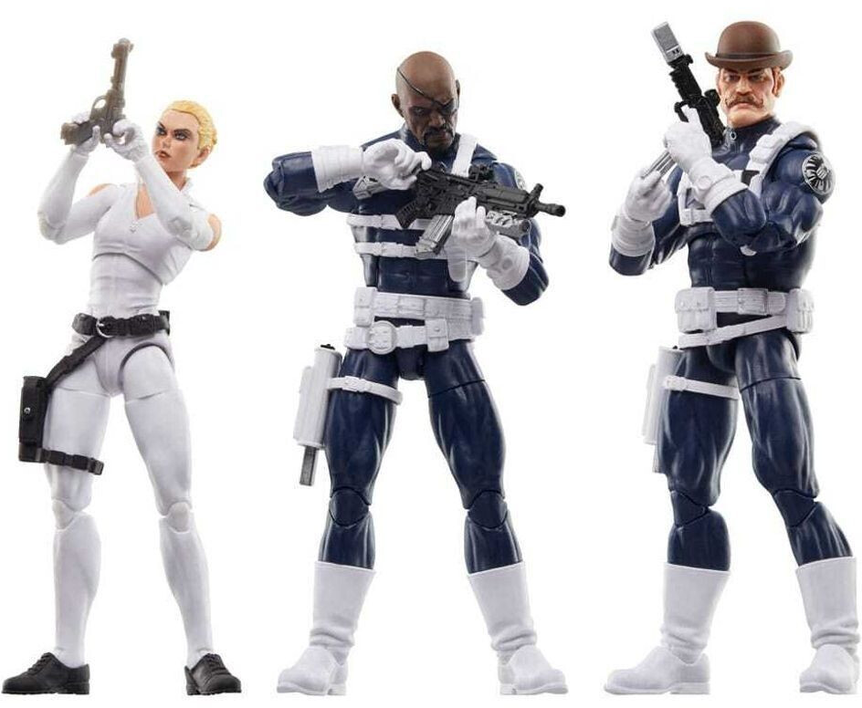 Hasbro Marvel Legends Series S.H.I.E.L.D. Nick Fury Jr. Sharon Carter & Dum Dum Dugan (F9047)