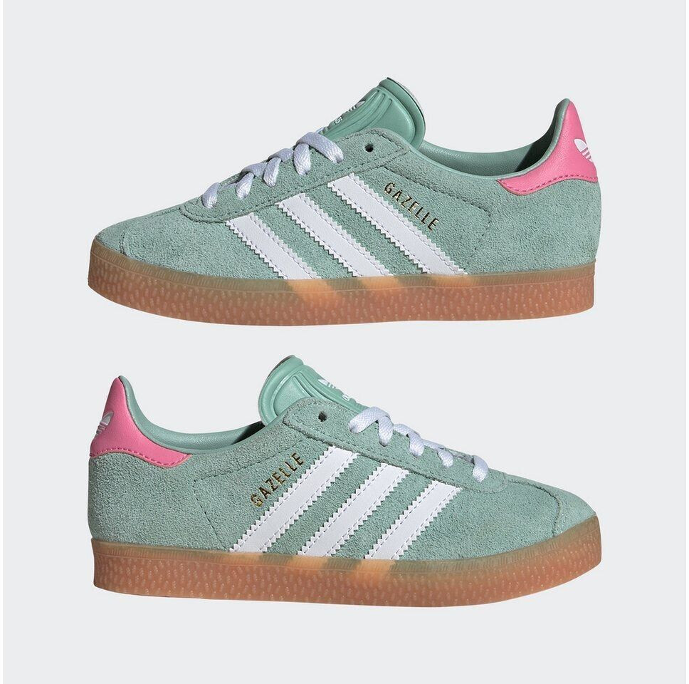 Buy Adidas Gazelle Kids hazy green cloud white bliss pink ID6555 from 45.00 Today Best Deals on idealo