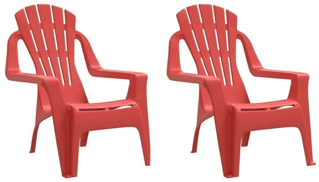 vidaXL Garden Chairs 2 pcs for Children PP Wooden Look red