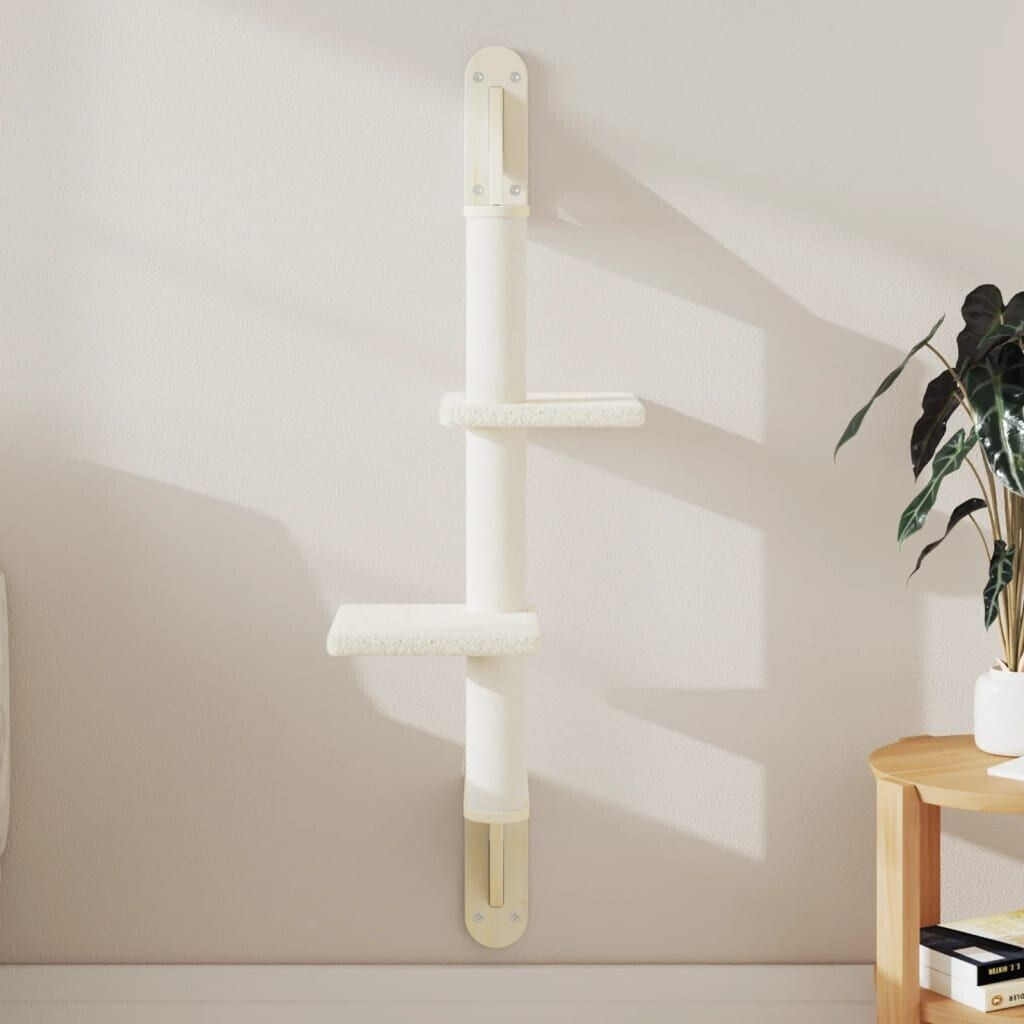 vidaXL Cat Scratching Post with Cat Scratching Post wall mounting cream 108cm (172410)