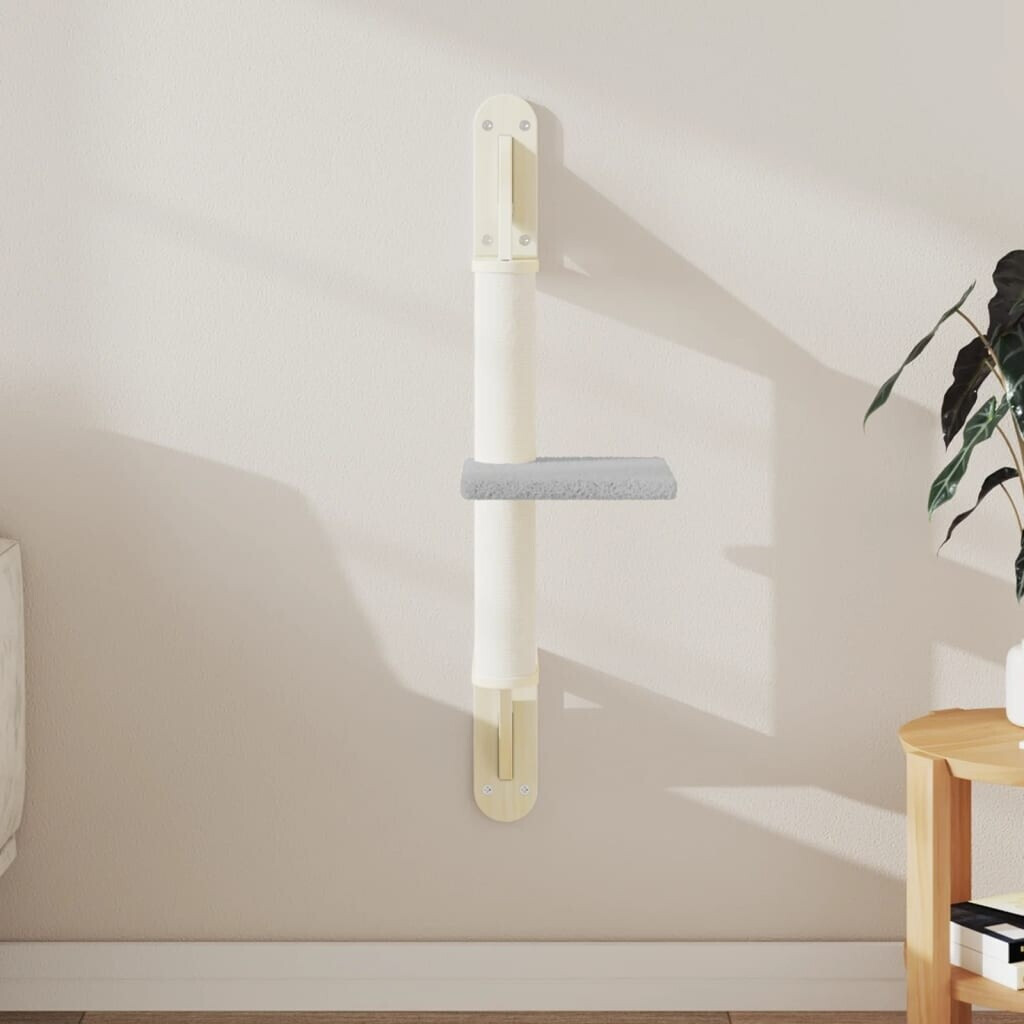 vidaXL Cat Scratching Post with Cat Scratching Post wall mounting light grey 85.5cm (172393)
