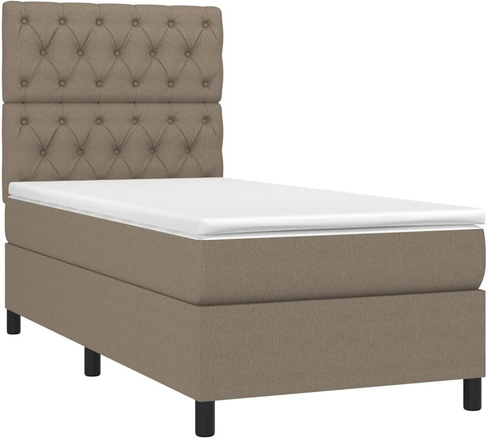 vidaXL Box spring bed with mattress & LED 80x200cm fabric (3135073)