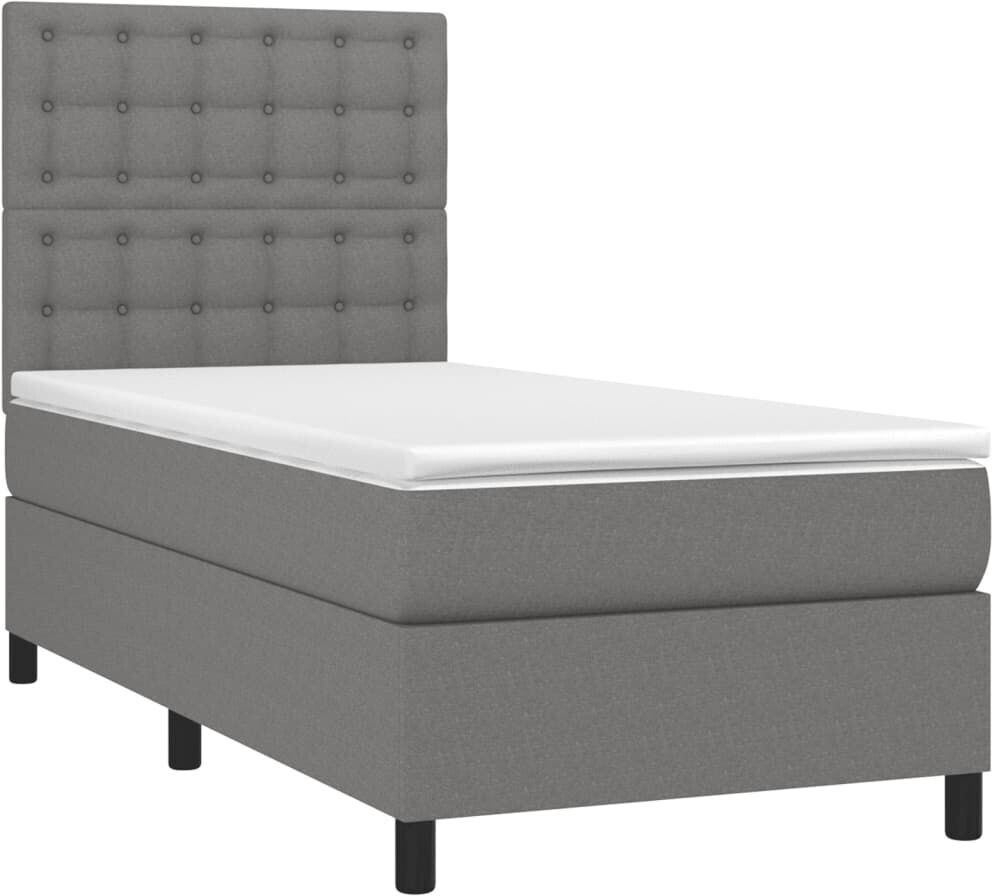 vidaXL Box spring bed with mattress & LED 80x200cm fabric (3135150)