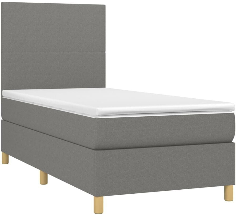 vidaXL Box spring bed with mattress & LED 80x200cm fabric (3135230)