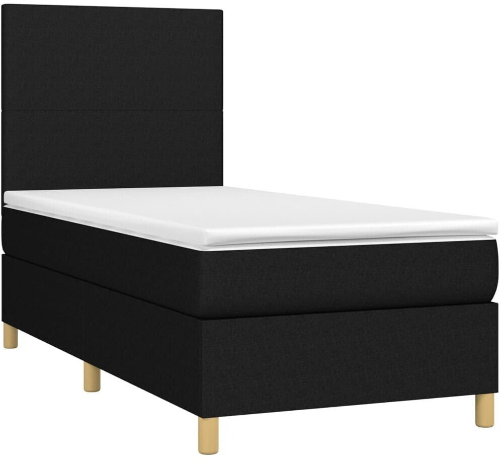 vidaXL Box spring bed with mattress & LED 80x200cm fabric (3135231)