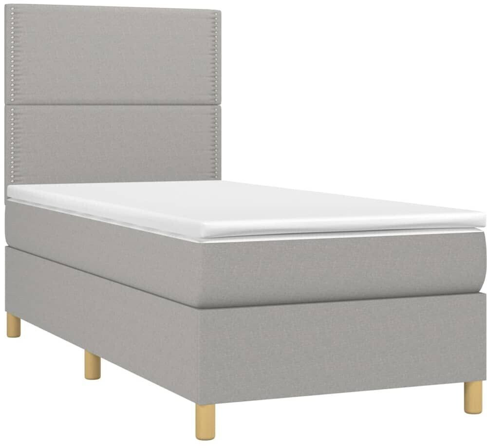 vidaXL Box spring bed with mattress & LED 80x200cm fabric (3135309)