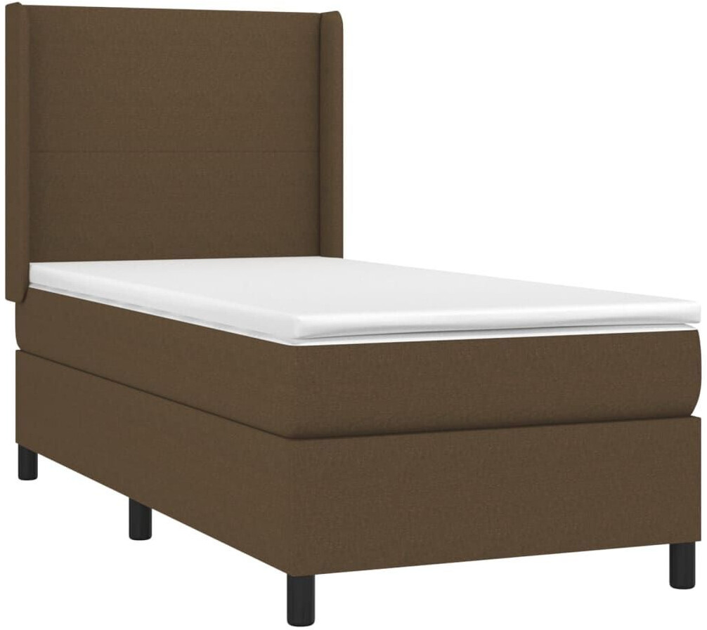 vidaXL Box spring bed with mattress & LED 80x200cm fabric (3138112)