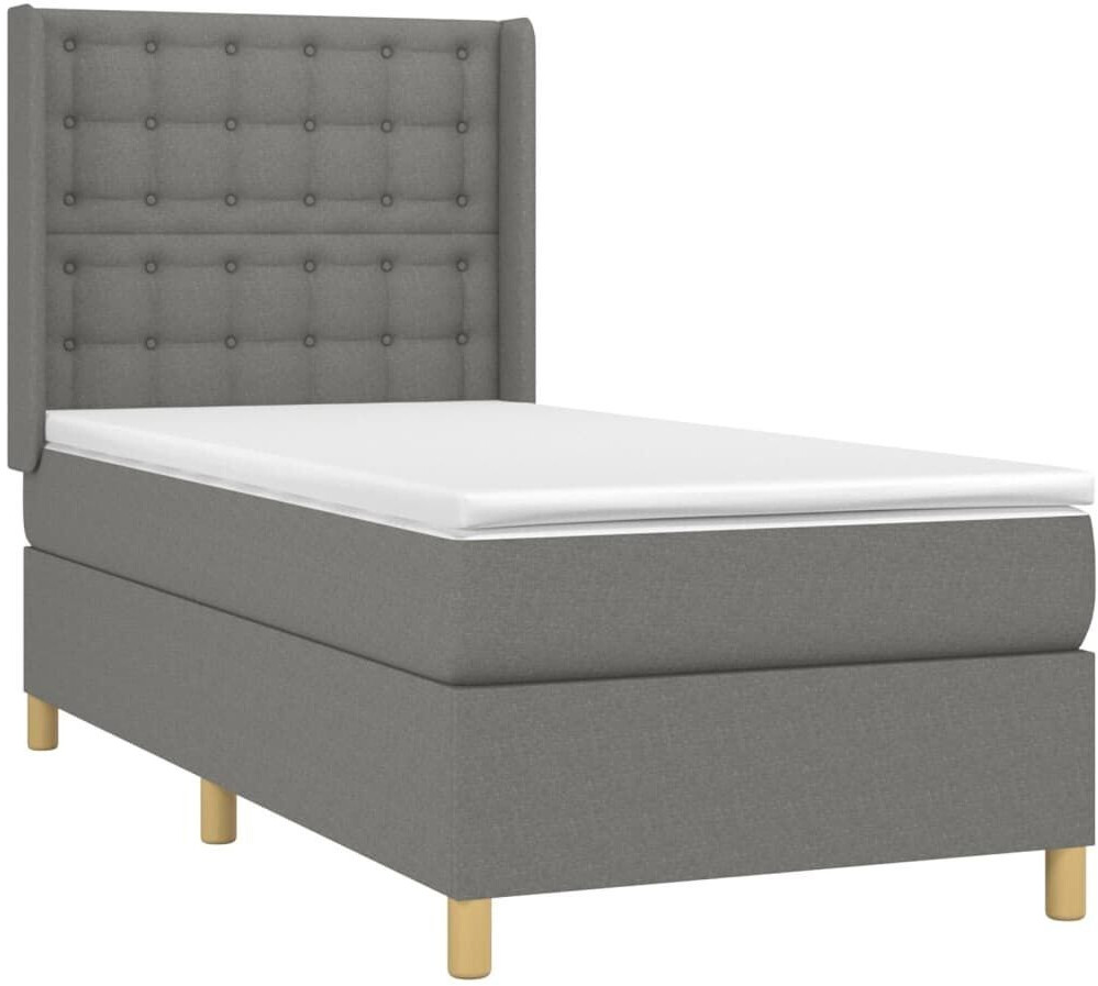 vidaXL Box spring bed with mattress & LED 80x200cm fabric (3139150)