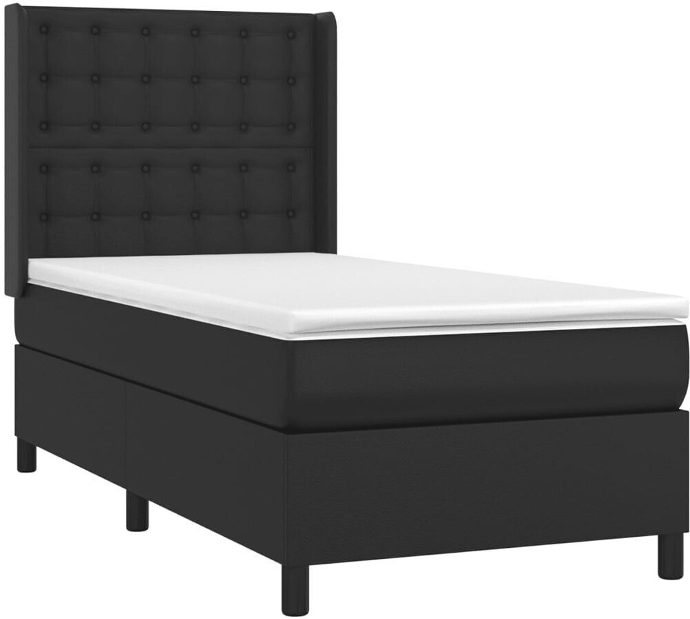 vidaXL Box spring bed with mattress & LED 90x190cm artificial leather (3139355)