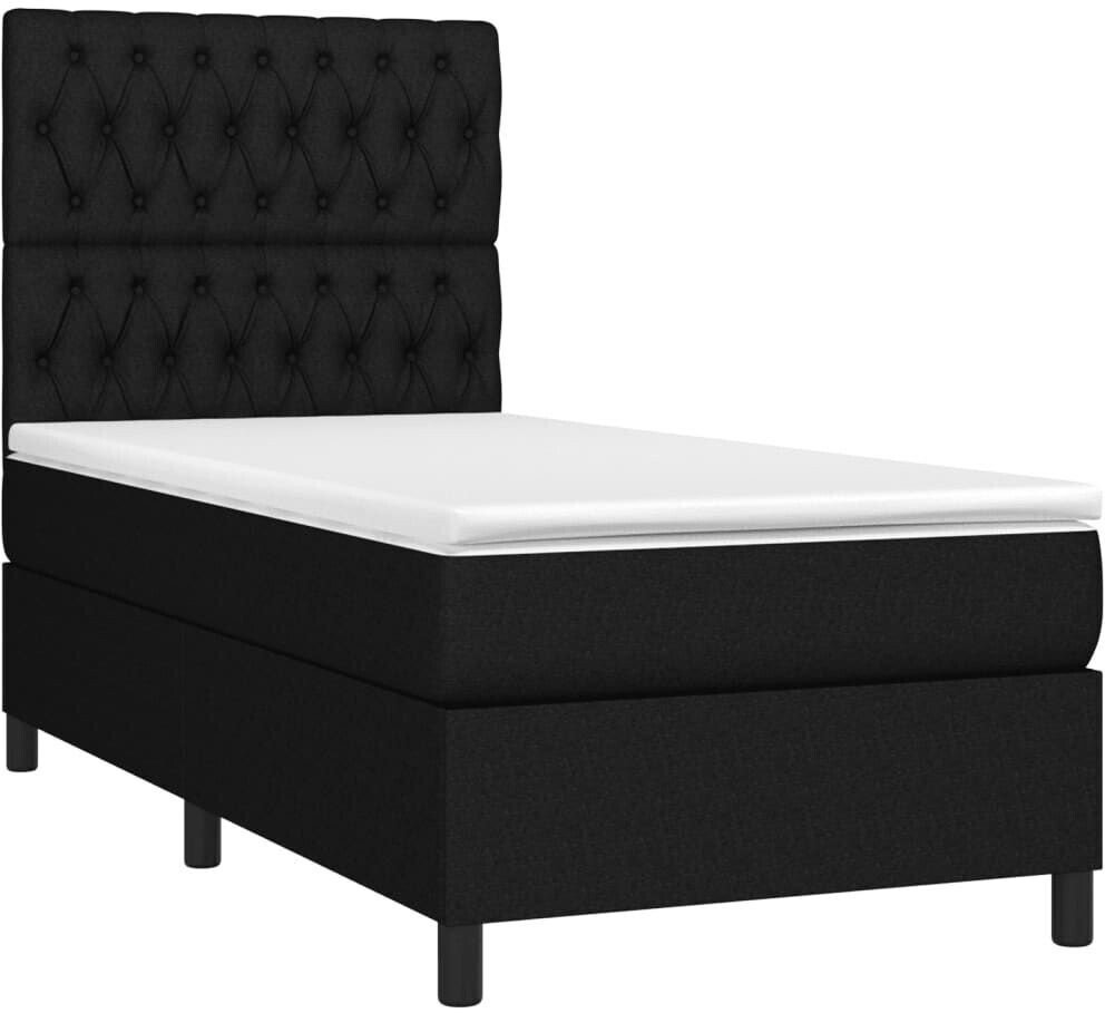 vidaXL Box spring bed with mattress & LED 90x190cm fabric (3135079)