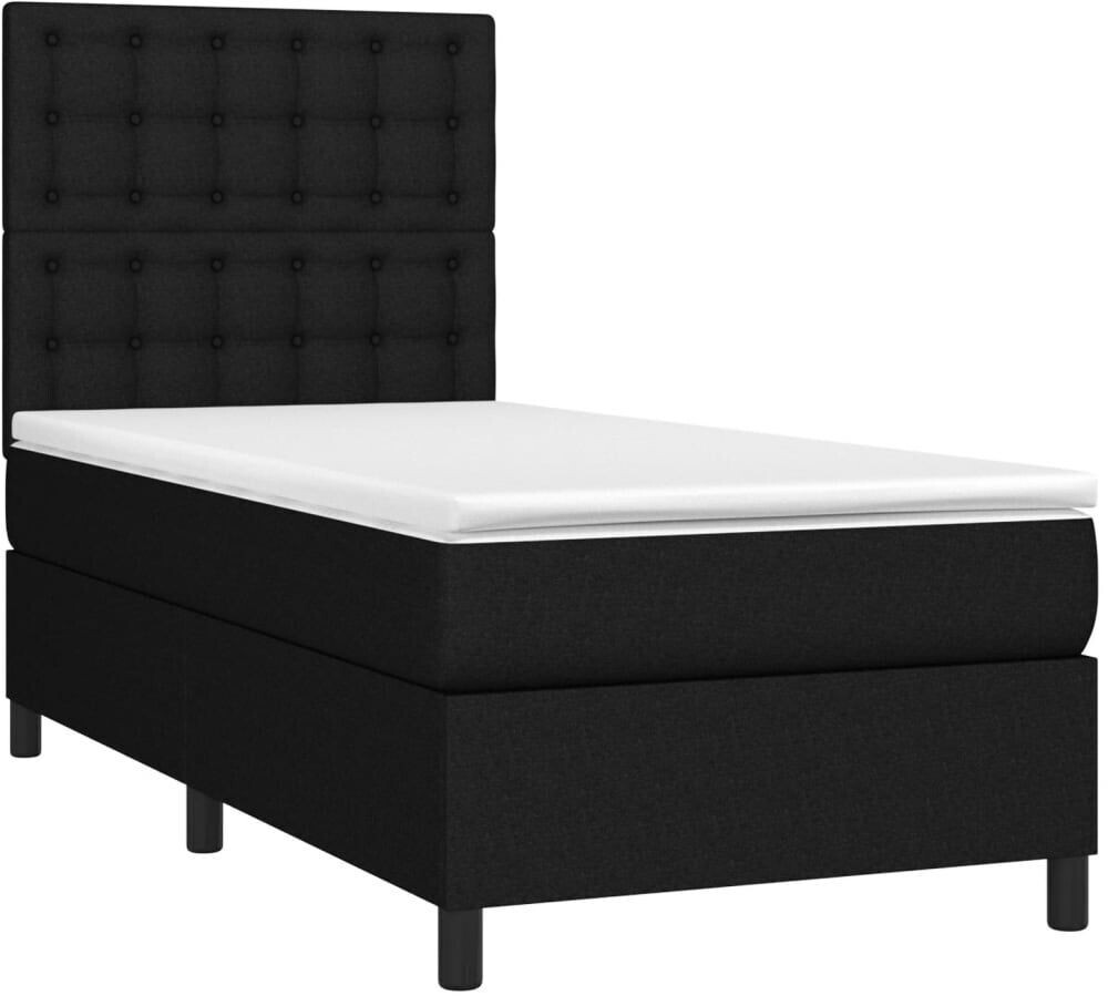 vidaXL Box spring bed with mattress & LED 90x190cm fabric (3135159)