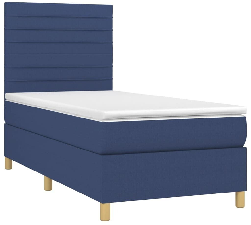 vidaXL Box spring bed with mattress & LED 90x190cm fabric (3135483)