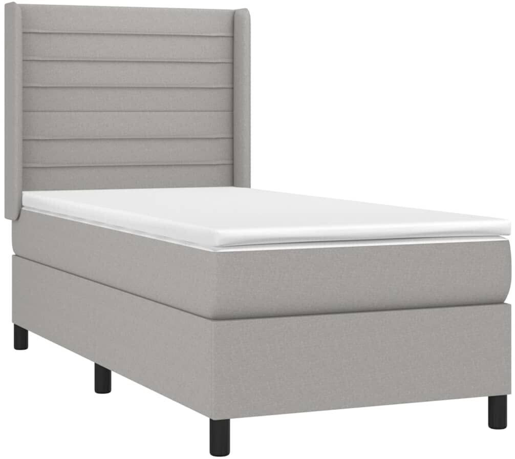vidaXL Box spring bed with mattress & LED 90x190cm fabric (3138357)
