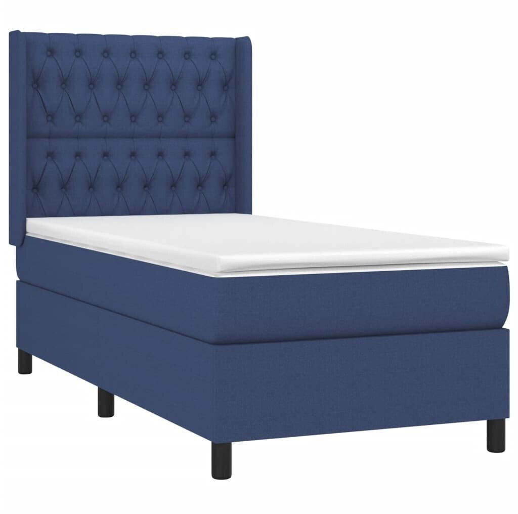 vidaXL Box spring bed with mattress & LED 90x190cm fabric (3138523)