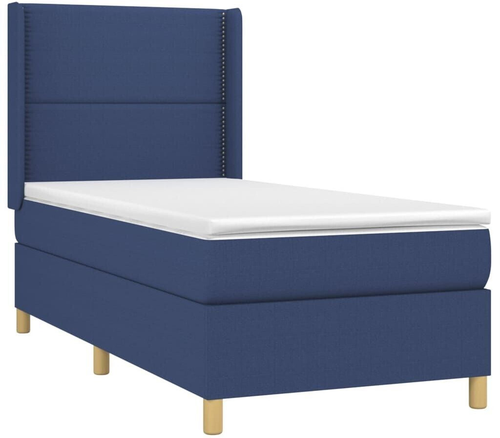 vidaXL Box spring bed with mattress & LED 90x190cm fabric (3138763)