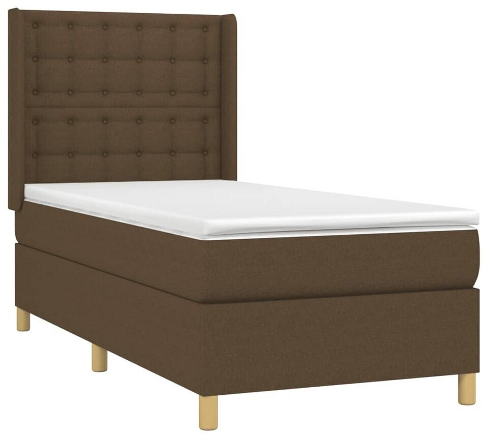 vidaXL Box spring bed with mattress & LED 90x190cm fabric (3139160)
