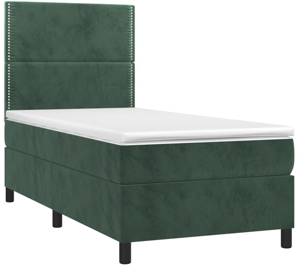 vidaXL Box spring bed with mattress & LED 90x190cm velvet (3136038)