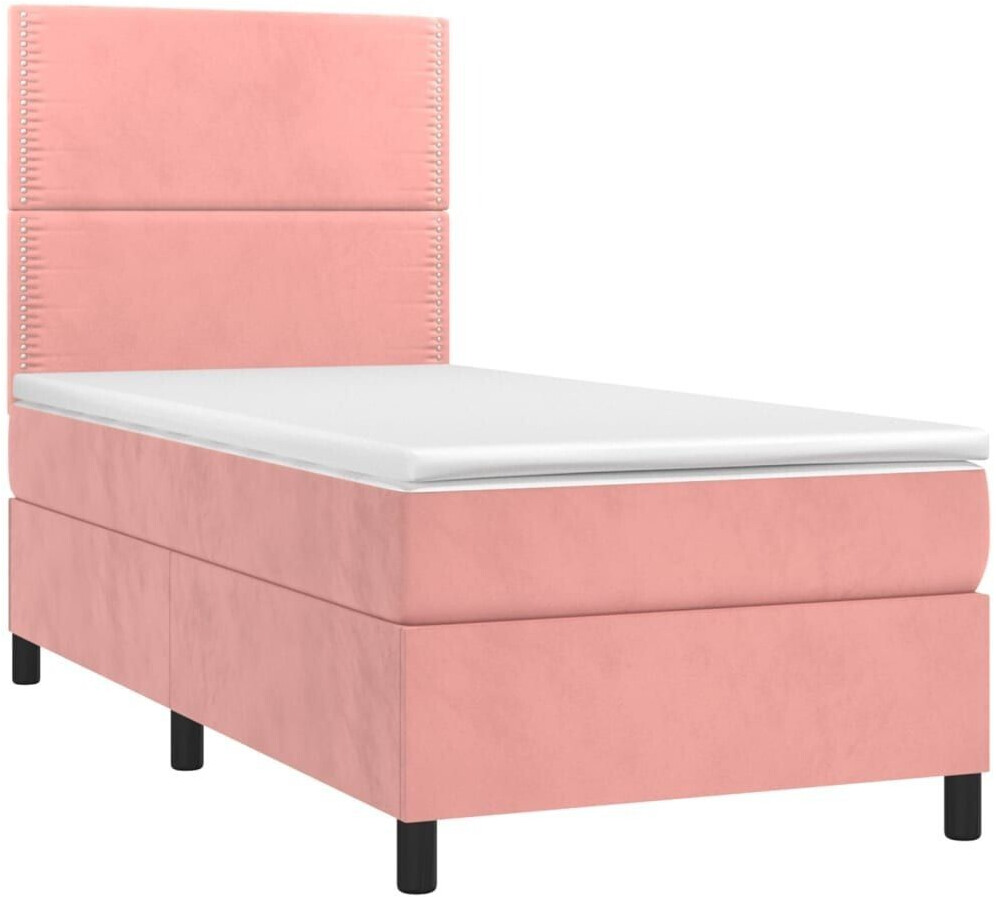 vidaXL Box spring bed with mattress & LED 90x190cm velvet (3136040)