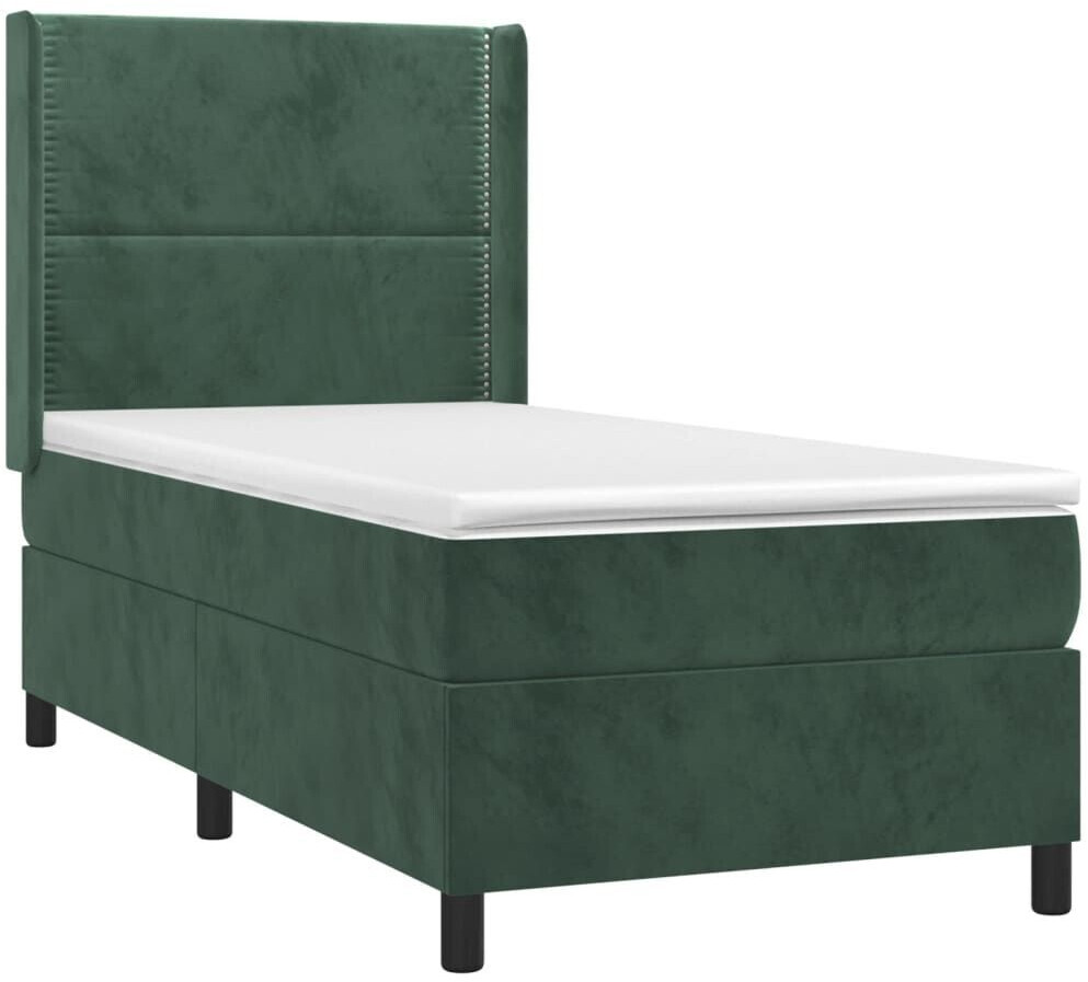 vidaXL Box spring bed with mattress & LED 90x190cm velvet (3139478)
